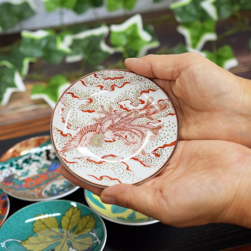 Stylish Dish Set, Kutani Ware, Small Plates, Set of 5,