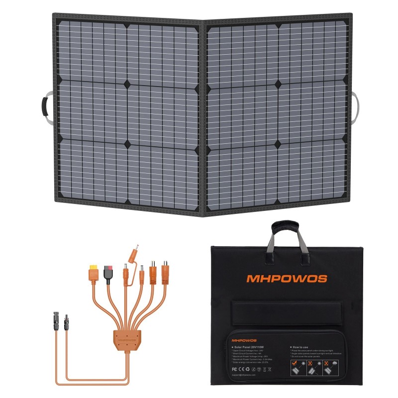 MHPOWOS Foldable Solar Panel Kit 110W for Ecoflow RIVER 2