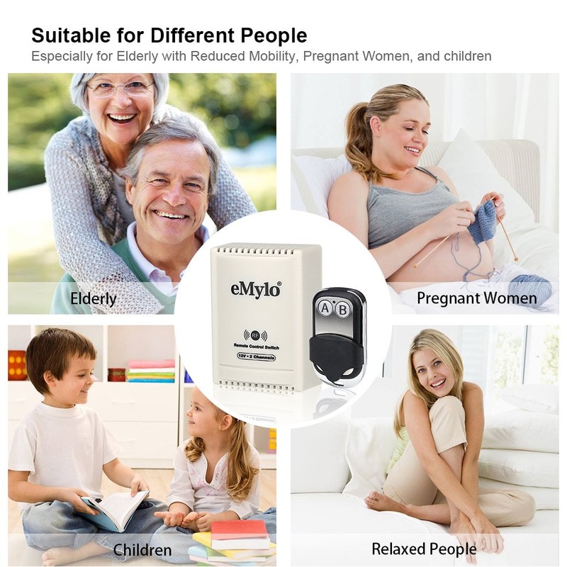 eMylo DC 12V 2CH RF Relay Smart Wireless Remote Control