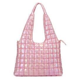 DOYOGI Quilted Tote Bag for Women, Large Puffer Tote Bags, Lightweight Dazzling Padding Hobo Bag, Puff Shoulder Handbags