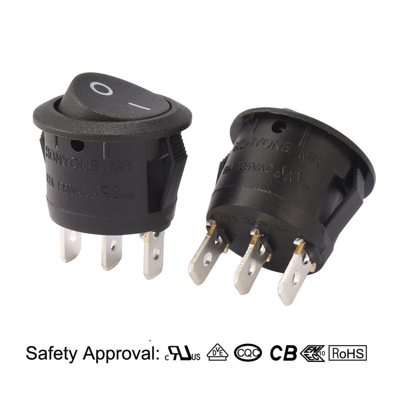 uxcell 3Pin SPDT 2 Position I/O Round Button Toggle On/Off