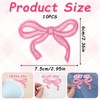 10Pcs Pink Bow Patches, Cute Coquette Bow Embroidery Sticker Iron-on