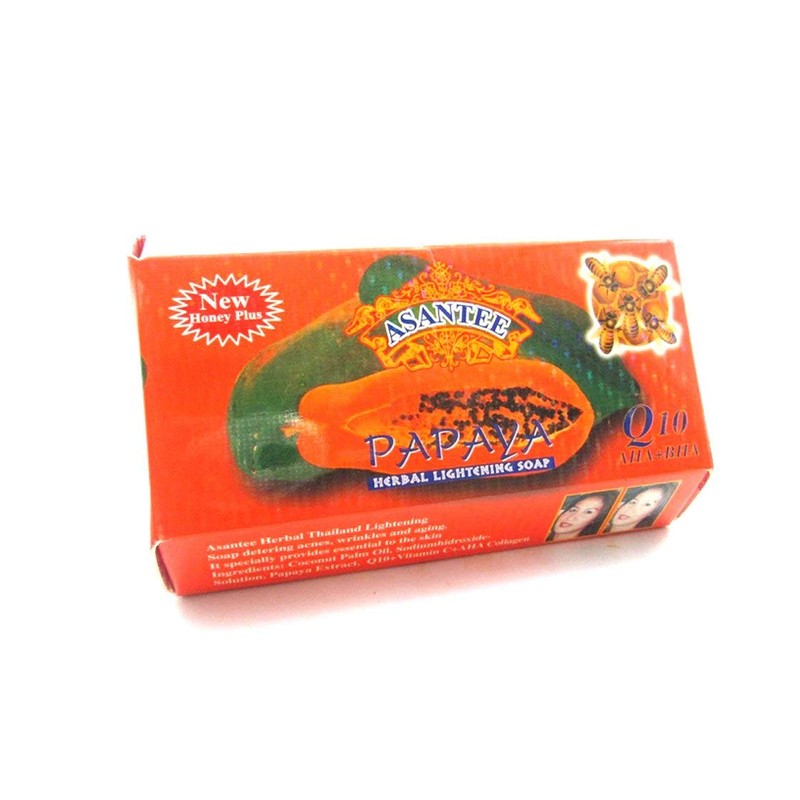 Asantee Thai Papaya Herbal Skin Whitening Soap 135g (Pack of