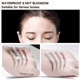 QUEMISS Eyebrow Pen Microblading 4 Fork Tip Eyebrow Pencil Creates Lasting MakeUp Professional Natural Brow Pen Cover Sparse Areas Daily Waterproof 3D Brow Pencil (02#Dark Brown)