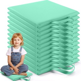 Suzile 12 Pcs 12'' Square Floor Cushions for Kids Classroom Flexible Floor Seating Elementary with Handles Classroom Carpet Cushions for Adults Toddlers Daycare Preschool School(Mint Green)