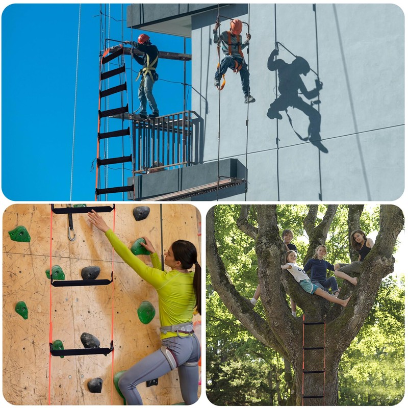 Fire Escape Ladder,49 FT Emergency Portable Safety Ladder,Extension Rope Ladder