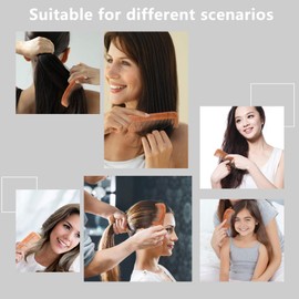 Frcolor Comb Hair Comb Peach Trees Massage Hair Brush Women's Handle Handmade Comb Set of 4