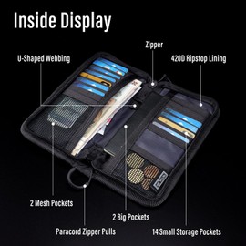 TACTICAL GEEK Block D 8G EDC Multi-Purpose Pouch, Molle EDC Gadget Bag, Nylon Utility Wallet, Multi-Functional Molle Pouch Organizer for Daily Carry Gadgets Black Red