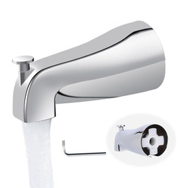 Metal Bathtub Faucet RUIFUNETEK Heavy Duty Tub Spout with Pull-Up Diverter, Universal 1/2" IPS Inside Thread Concealed Bathtub Spout (Silver)