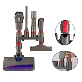 AINUO Wall Mount Accessory Holder for Dyson V8 V7 V10 V11 SV10 SV11 Vacuum Cleaner Accessories, Dyson Attachment Organiser Holder (6 Storage Sockets)