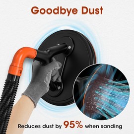 Zipcase Dust Free Hand Sander, Drywall Sander with Vacuum, with 7.4 ft Hose, Adapter, 120 Grit and 240 Grit