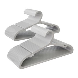 ABHENG 80 Pack Clothes Hangers, Non Slip Plastic Coat Hangers, Space Saving, Heavy Duty, Hanging Dry Wet Clothes, 16.4" x 8.3", Gray, APY0580G