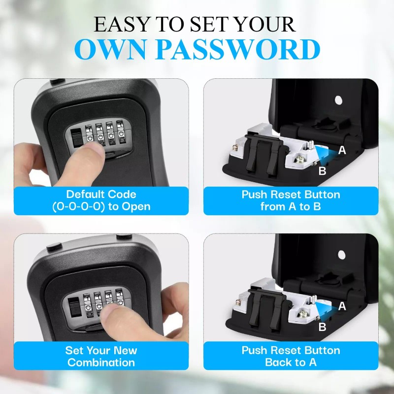 Unbranded Key Lock Box for Outside-Combin - 20 Units