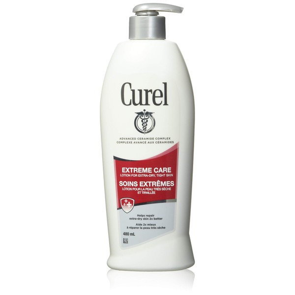 Curel Extreme Care Intensive Moisturizer, 480 mL Body Lotion, with Advanced Ceramide Complex and Extra-strength Hydrating Agents, for Extra-Dry, Tight Skin