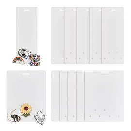 AHANDMAKER 12Pcs Badge Buddy Pin Holder for Nursing Pins, Blank Badge Buddy Tags, Vertical 5 Hole/7 Hole Blank White Card Backer, Rectangle Acrylic Badge Display Cards for Nurse Doctor Student Staff