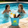 Wenceda 2 Pack Metal Sunscreen Pool Storage Bucket, Poolside Basket