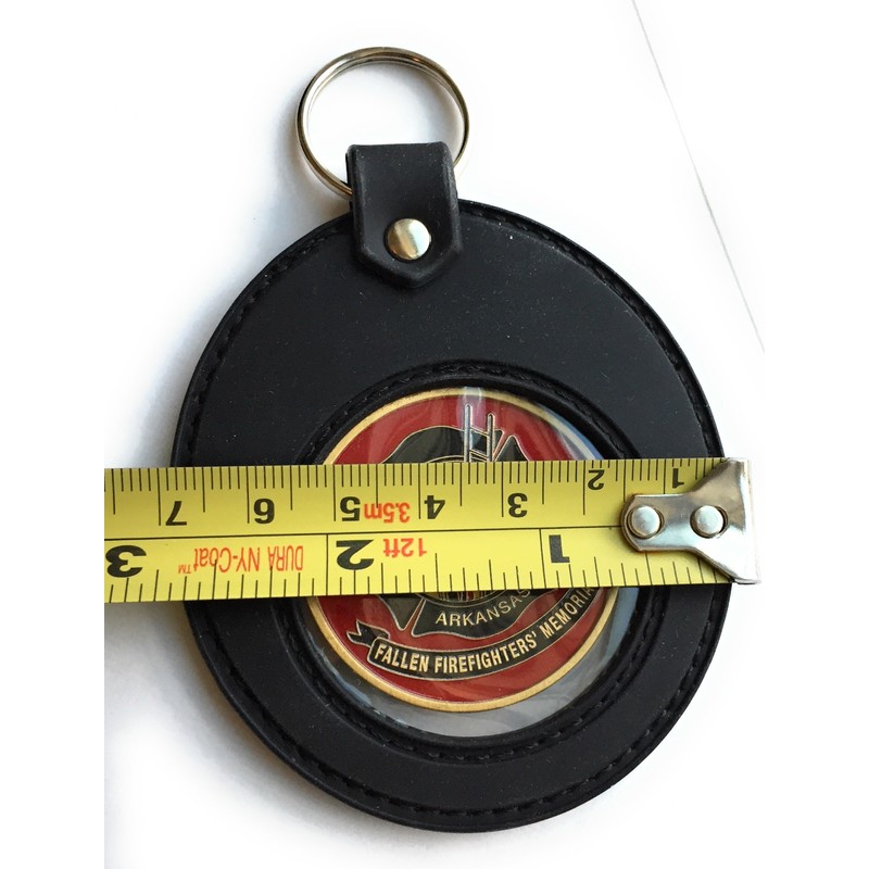 RecoveryChip Universal Large 1.75 Inch Challenge Coin Holder Keychain Black