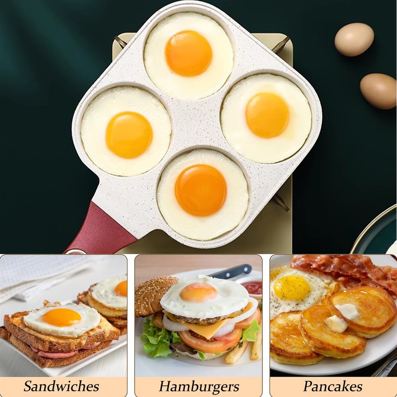 JUSTUP Nonstick Omelette Pan, 4 Cups Healthy Granite Non Stick