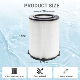 1 Pack Replacement VF4000 Filter for Ridgid Shop Vac Filter 5-20 Gallon, Standard H13 HEAP Wet/Dry Rigid Shop Vac Filters Compatible with Husky 6-9 Gallon Vacs & Craftsman Vacs