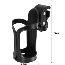 Anhoer Pack of 2 Drinks Holders for Pushchairs, 360 Degree Rotation, Quick Release Bicycle Bottle Holder, Bottle Holder for Bicycles, Mountain Bikes and Wheelchair, Black