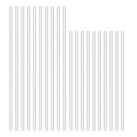 HAHIYO 15 and 18Inches 20Pcs Total (10Pcs Each) Clear Acrylic Plant Stakes Garden Stakes Plastic Rod Plant Support Stakes Floral Sticks for Orchid Tomato Vegetables Potted Indoor Outdoor Gardening