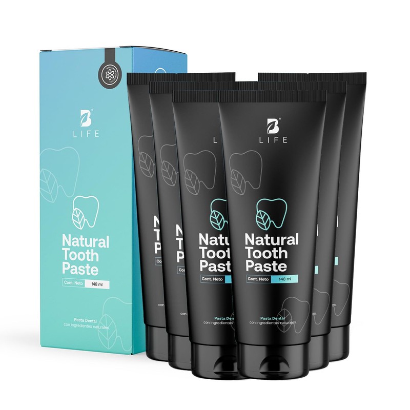 B Life Kit de 6 Pastas Dentales Naturales Sin Flúor