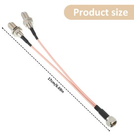 Xelsluthe Coaxial Cable Splitter, 6.7 Inch F-Type Rg6 Splitter 3 Way Splitters Combiner Adapter, F Male to F Dual Female Rg316 Coaxial Cable for TV Satellite Adaptation