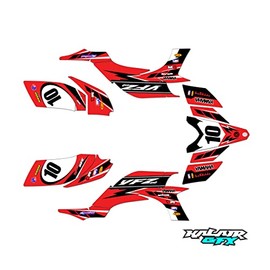 Kalair GFX Graphics Kit for Yamaha YFZ 450 (2004-2008) Speed Series Red 16 Mil - ATV UTV Custom Racing Graphics Stickers Decals Kit, no-plastics