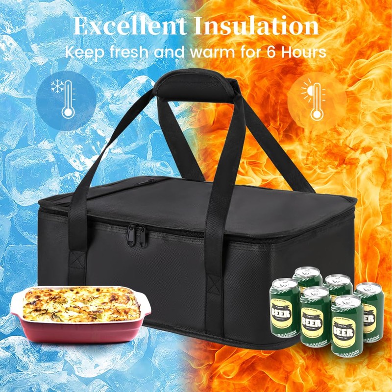 Bodaon Insulated Casserole Carrier Bag, Fits 9x13 and 11x15 Inch