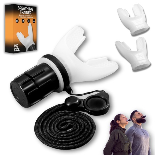 OXY Portable Breathing Trainer with 2 Nozzle Sizes (2"/2.5") &