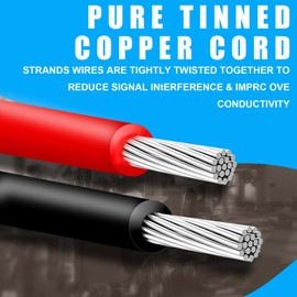 16 AWG Wire - 16 Gauge Stranded Tinned Copper Wire Super Flexible Silicone Wire (100ft Black) - Car Automotive Wire - RC Battery Wire - High Temp Wiring 200℃ - Electrical Hook-Up Wire from hamsemku