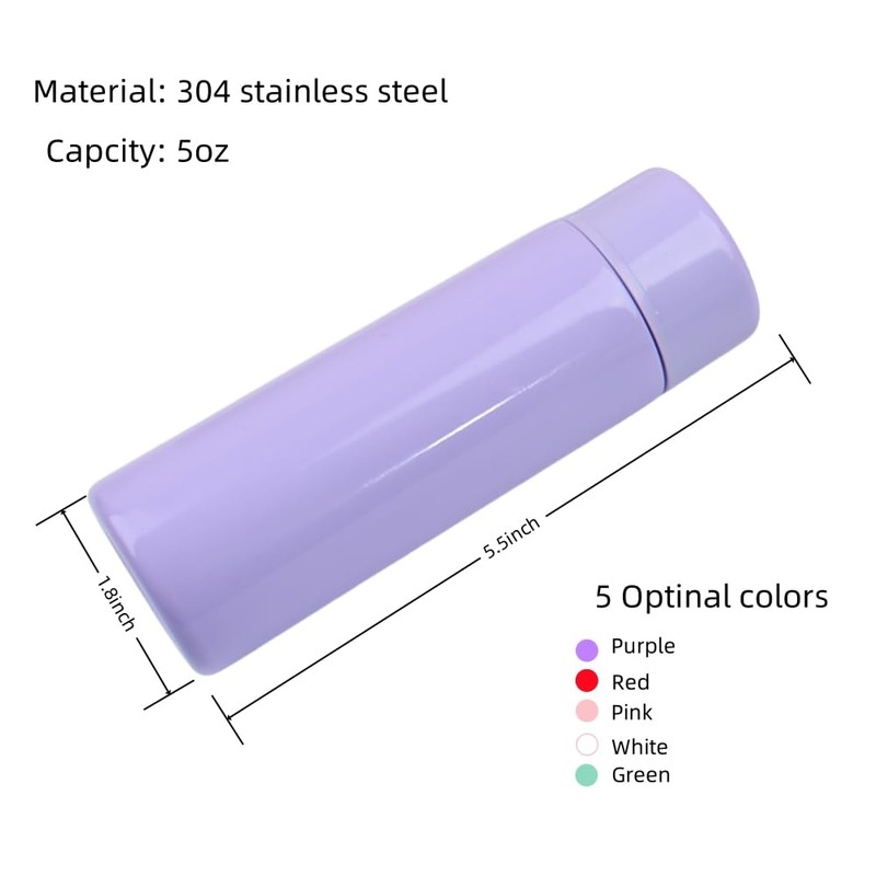 Small Water Bottle 4.4 Fl. Oz Mini Thermos Bottle Portable