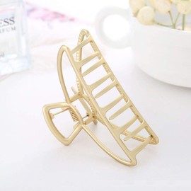 Emoly 3 Pack Large Metal Claw Clips Hollow Non-Slip Hair Catch Jaw Clamp for Women Girls Hair Barrette for Fixing Hair (Silver&Gold&Rose Gold)