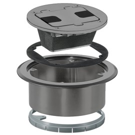 Bryant Electric RF406GY Pre-assembled Flange, Cover, and Leveling Ring for Floor Boxes Poured in Concrete with 15A 125V Outlet Included, Gray