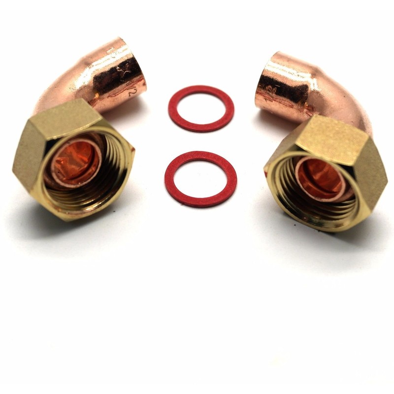 2 X 15mm X 1/2" End Feed Copper Bent Tap