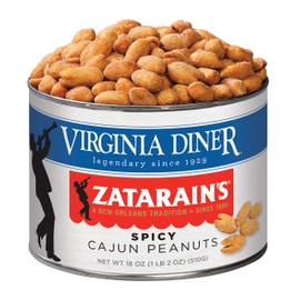 Virginia Diner Zatarain's Spicy Cajun Peanuts - Gourmet Cajun Peanuts Non-GMO, Preservative Free Gifts from Virginia Since 1929-18 Oz Can