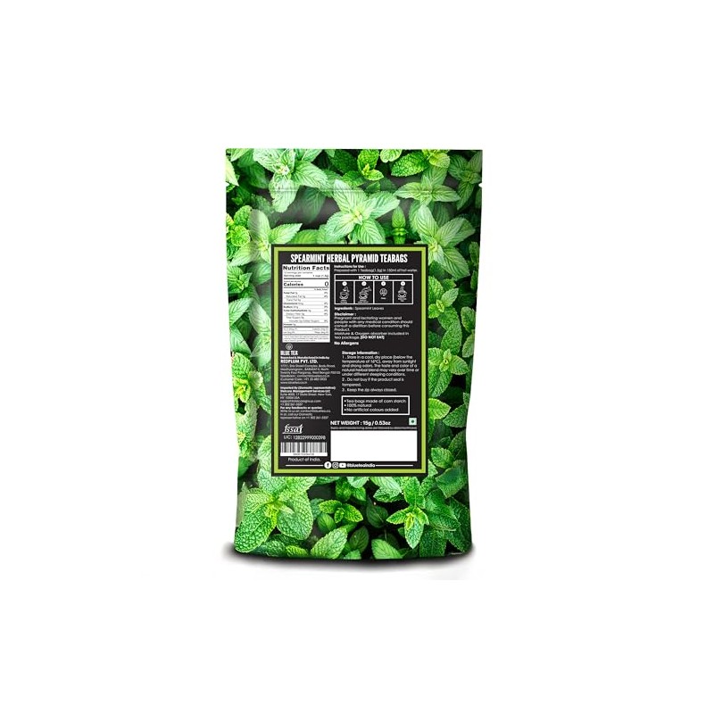 BLUE TEA - Spearmint Tea - 10 Count - Plant