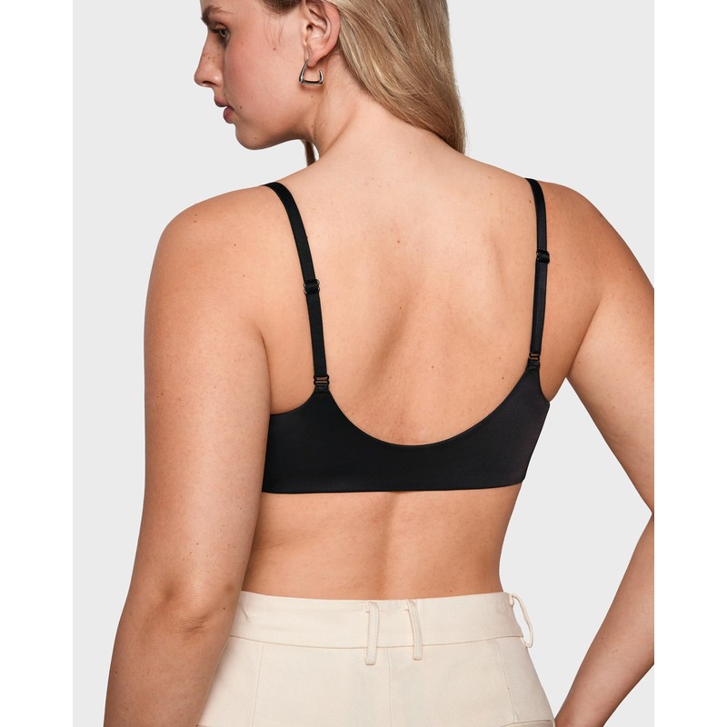 INLYRIC Women's Mesh Front Closure Bras Unlined Sheer Demi Plunge