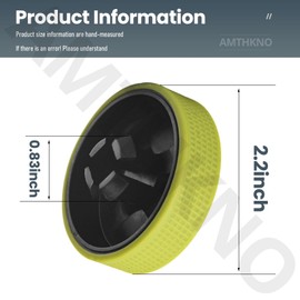 Upgraded Replacement Wheel & Gasket for Ryobi 18v Cordless Stick Vac PCL720B, PCL720K, PBLSV716B, PBLSV716K, PBLSV717B, PBLSV717K, Silicone Wheel Bottom
