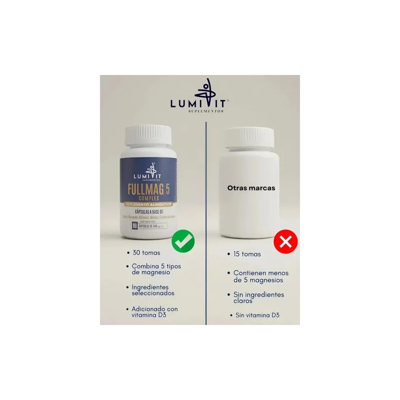 Magnesio Lumivit Fullmag Complex Magnesios Citrato Gluconato Glicinato Malato Vitamina
