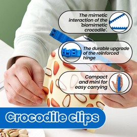 Chip Clips - Crocodile Sealing Snack Bag Clips - Large Clamp Closures Air Tight Seal Kitchen Accessories, Organization and Storage for Food Packages Bread Snack
