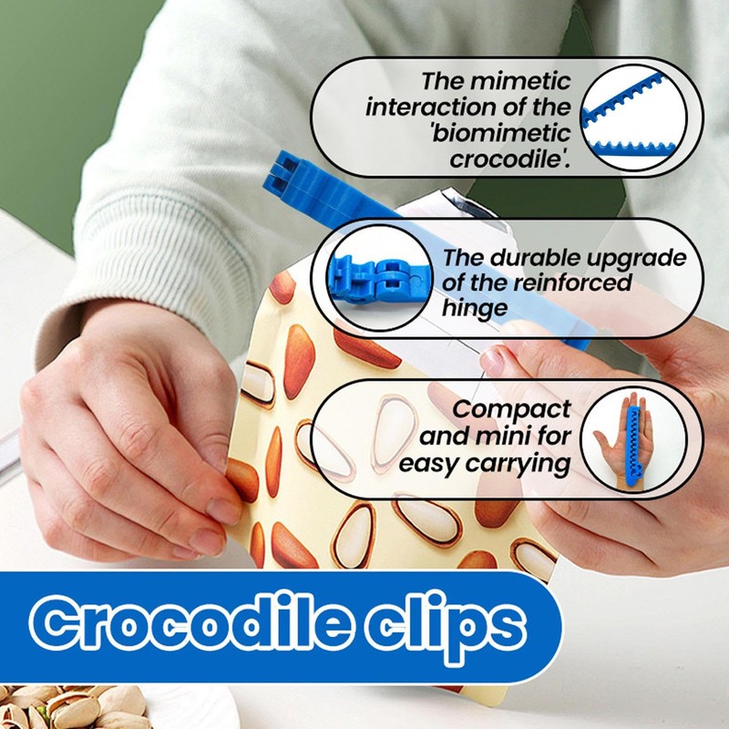 Chip Clips - Crocodile Sealing Snack Bag Clips - Large