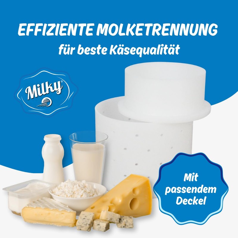 Milky Stampo per formaggio con coperchio pressato Ø 110 mm