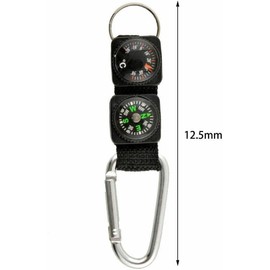 Black Carabiner Key Chain Compass Thermometer Metal Camping Outdoor Gadgets Hiking Survival to Multifunctional O0R8 Mountaineering,Electronics and Gadgets,Compasses
