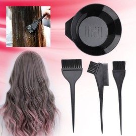 Hair Dye Brush, 4-Piece Hair Dye Brush and Bowl, Hair Colour, Hair Colour Mixing Set, Professional Hairdressing Salon, Hair Colour Perm Tool, Hair Dye Coloriser