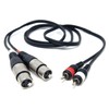 DRUT 1.5m Twin 2 x XLR Female Sockets to 2