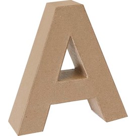 Cardboard Letter, 17.5 x 5.5 cm, Paper Part, Painting, Crafts, Decorating, Brown, Papier Mache (A)