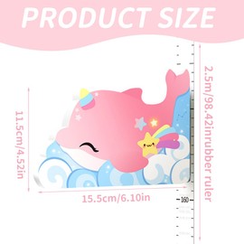 CPJJ Magnetism Baby & Toddler Room Height Chart with 3D Dolphin Measurement Wall Gauge for Kids (65-183cm)