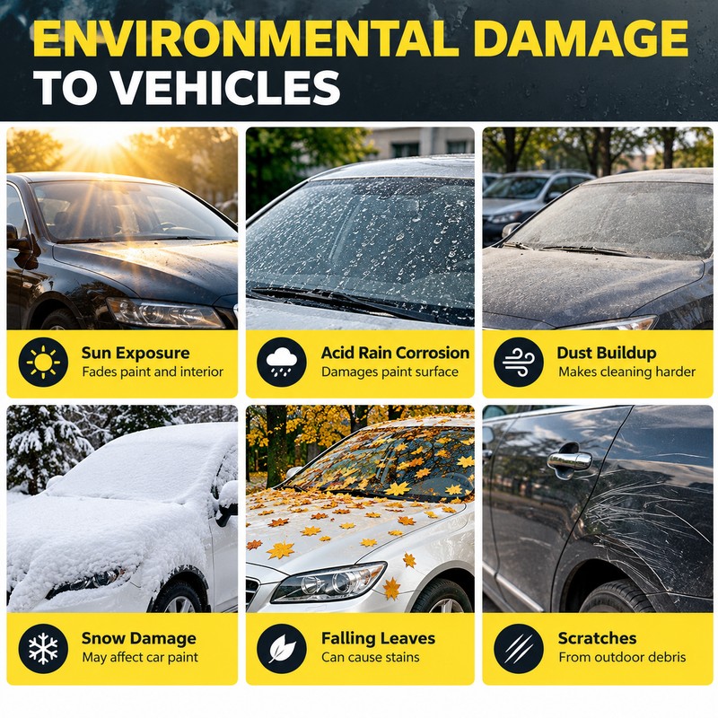 Full Exterior Car Cover for Outdoor Parking – Sun, Snow