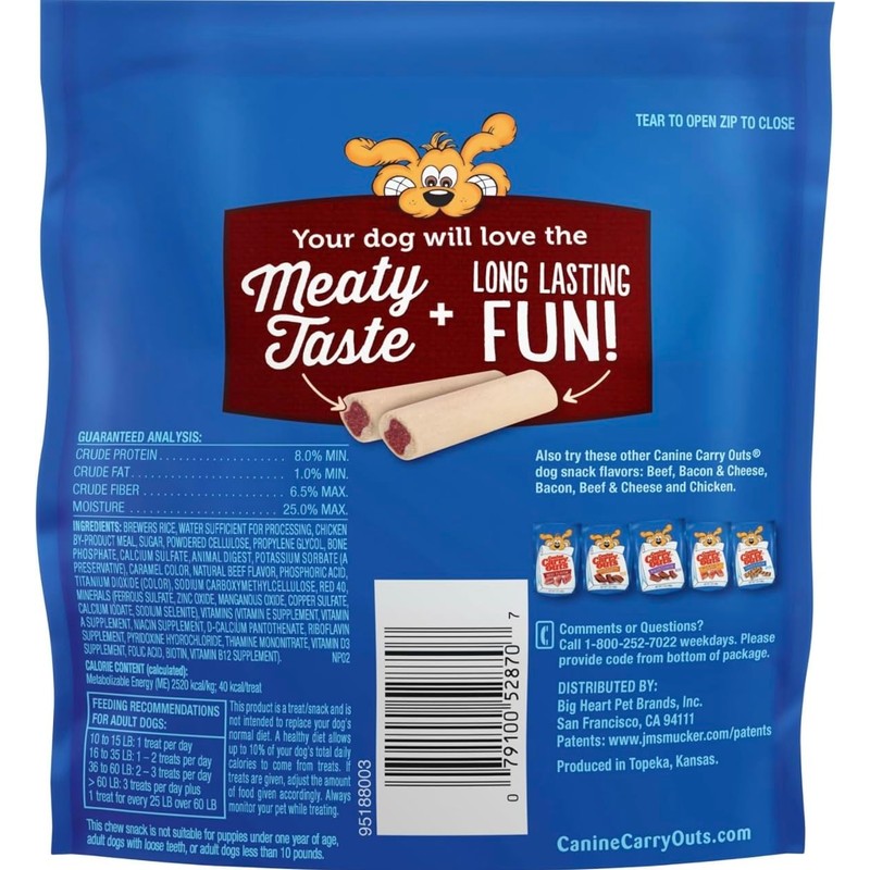 Canine Carry Outs Beef Flavor Chew Bones-4 Pack (2.8 oz